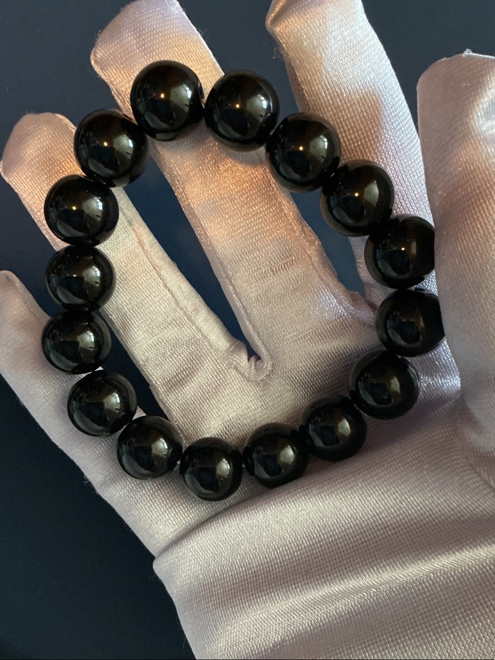 Classic Black Beaded Stretch Bracelet - Women Jewelry